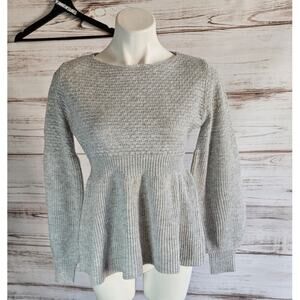 Shein Gray Ballet Core Bubble Sleeve Sweater sz Small